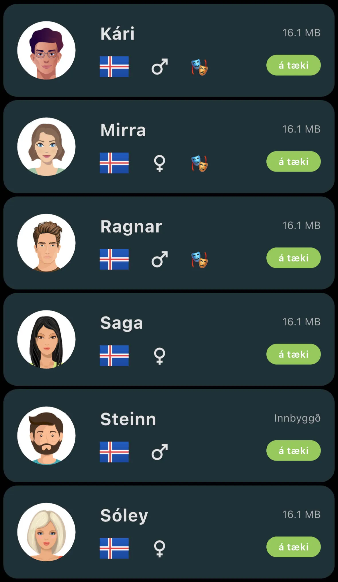 Sex raddir í Símarómi
